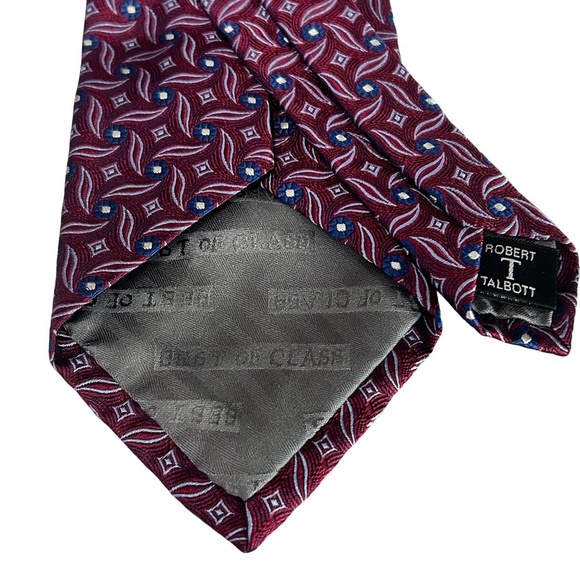 Robert Talbott Best of Class Necktie Tie Silk Textured woven Rosettes Micro Dots - Picture 5 of 11